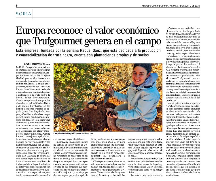 Report published in Newspapers El Mundo- Heraldo- Diario de Soria